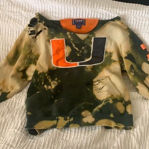Reworked University of Miami UM sweatshirt